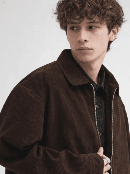 Corduroy Work Jacket — Cokelat