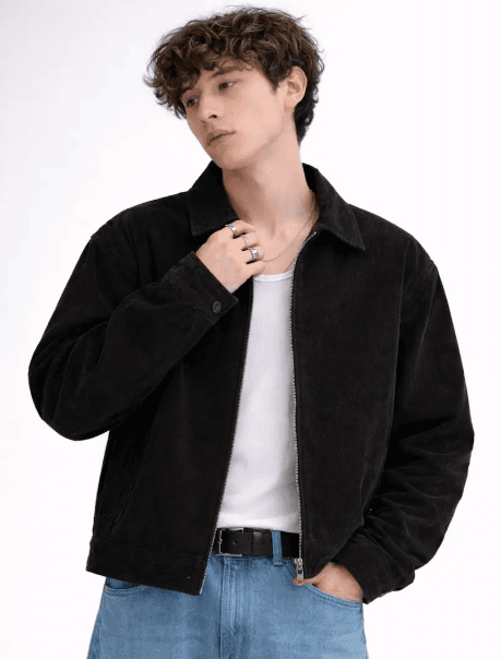 Corduroy Work Jacket — Hitam